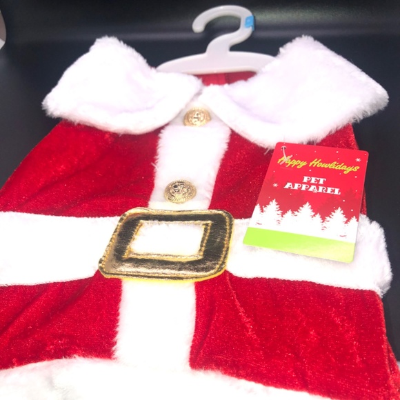Happy Holidays PET APPAREL Santa Suit Outfit  -Size Small  Cat Dog Dog Clothes - Picture 8 of 11